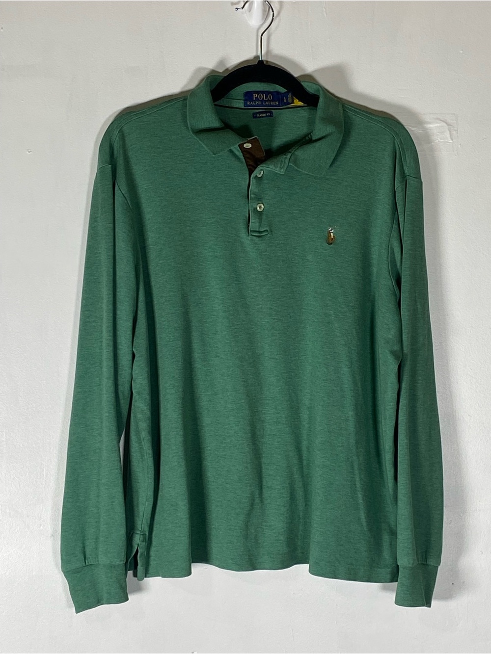Blue Tag Polo Ralph Lauren Green Long Sleeve Polo Shirt Classic Fit Men’s Large